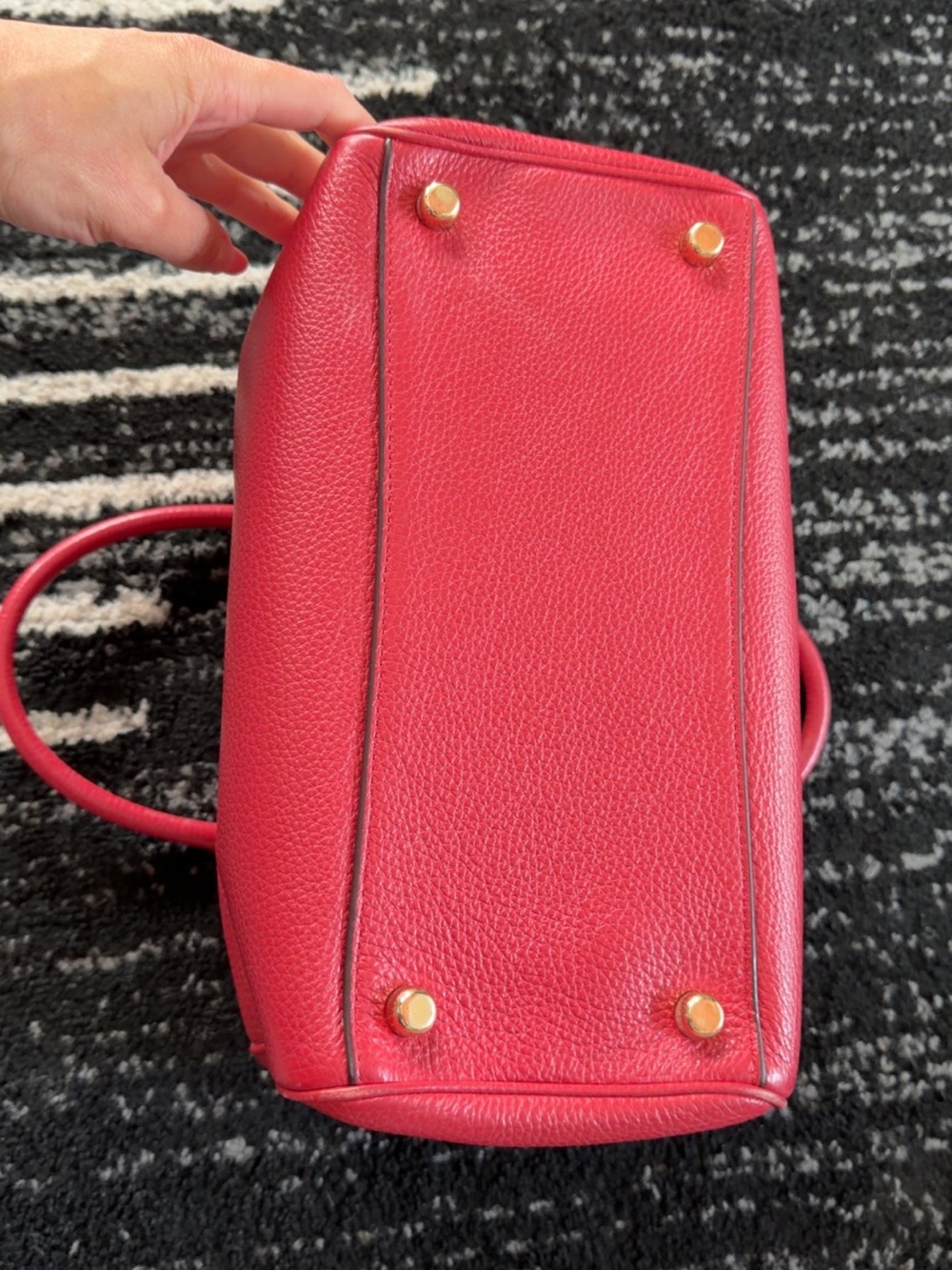 Coach Red Pebbled Leather mini Boston satchel - Picture 4 of 4